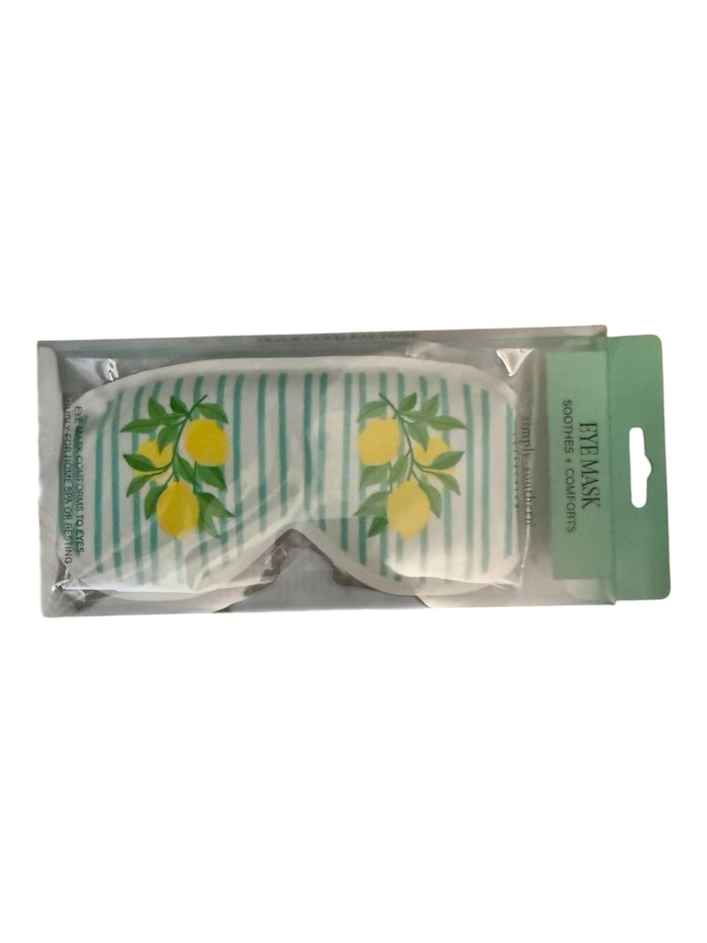 Simply Southern Lemon Stripe Eye Mask in White, Green, Yellow